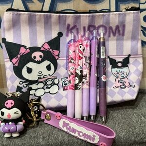 Kuromi Themed Stationery Set with Pouch